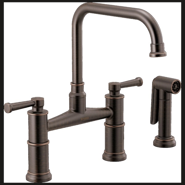 Brizo Artesso Bridge Faucet with Side Sprayer 62525LFRB Zoro